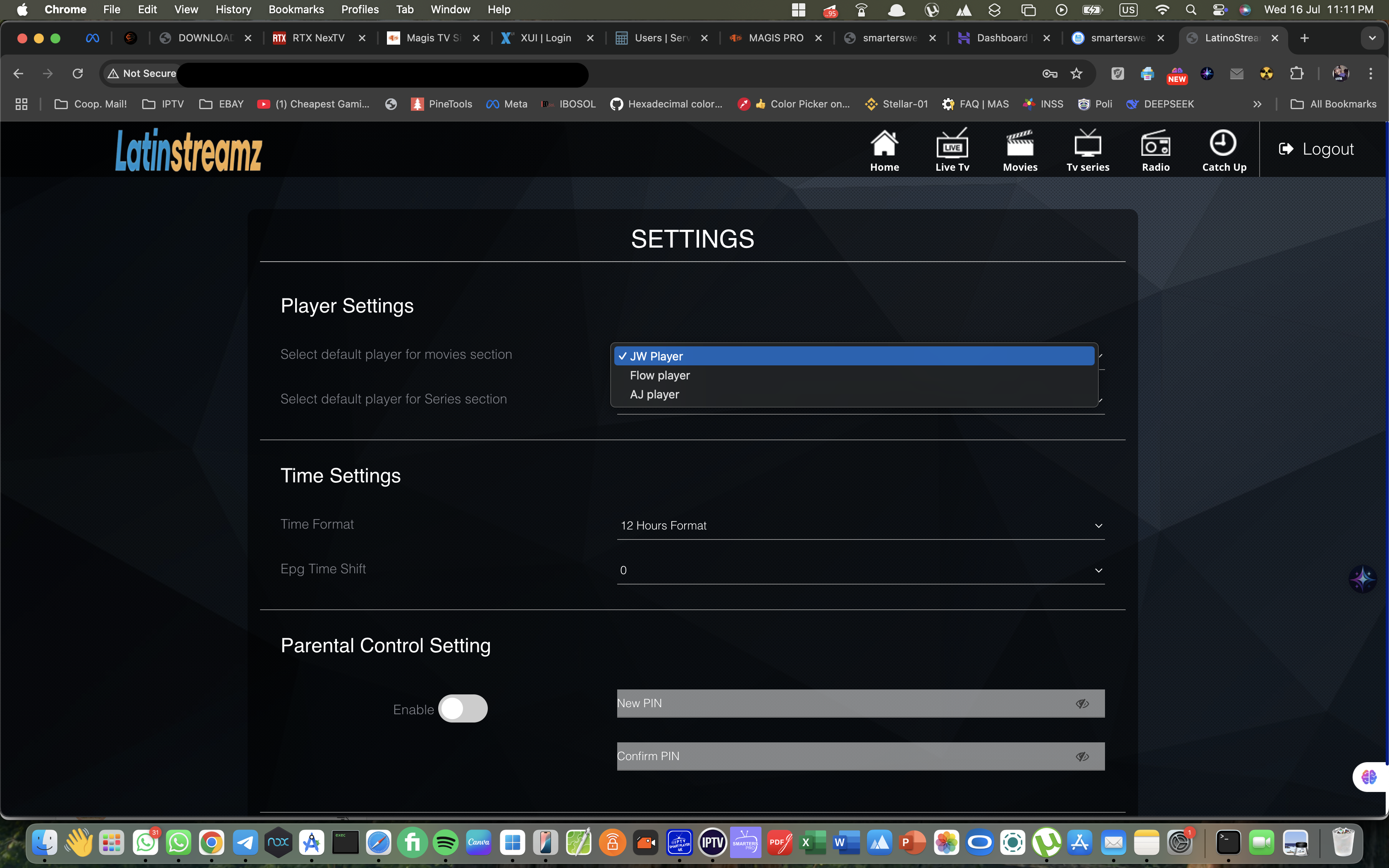 Smarters Based WEB PLAYER